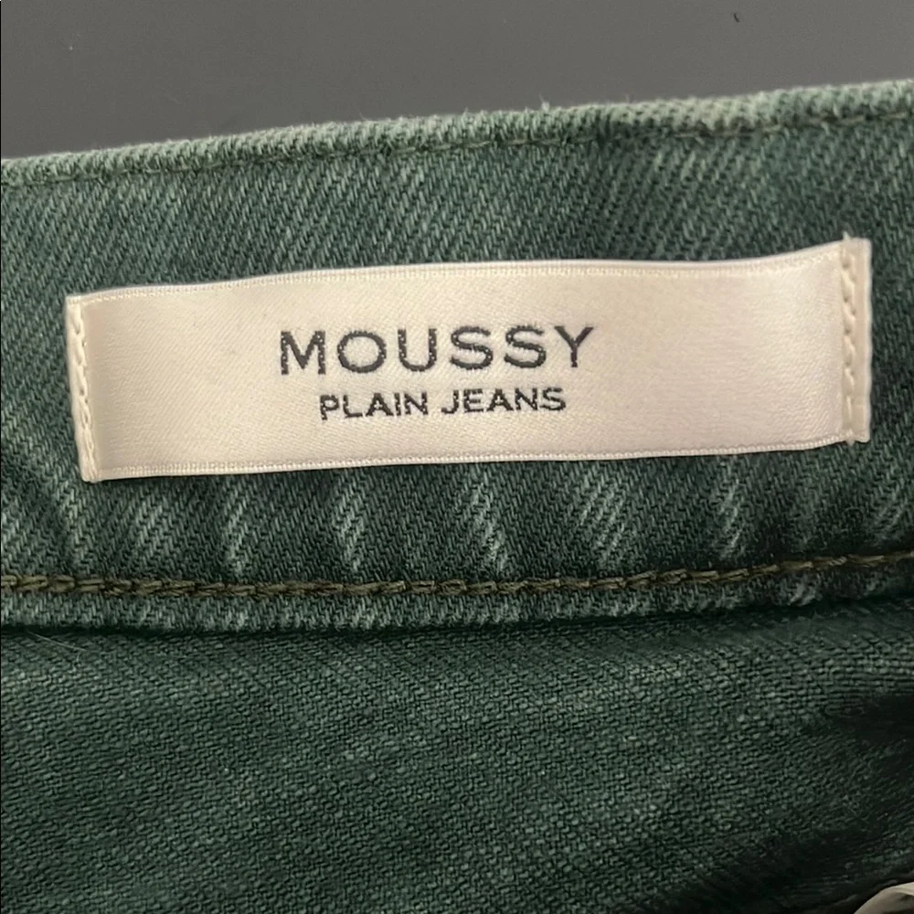 MOUSSY Plain‎ Jeans High Rise Ankle Straight Green Women Sz 24 Japan